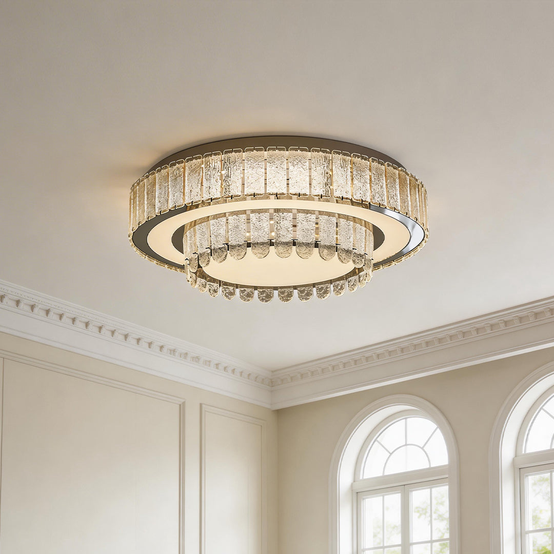 Luxury Crystal Flush Mount Ceiling Light Modern LED Chrome