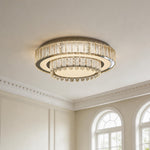 Luxury Crystal Flush Mount Ceiling Light Modern LED Chrome