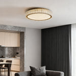 Luxury Crystal Flush Mount Ceiling Light with Chrome Frame and LED
