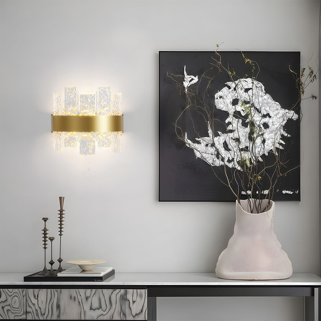 Solid Copper Glass Wall Sconce Modern Minimalist LED Lighting