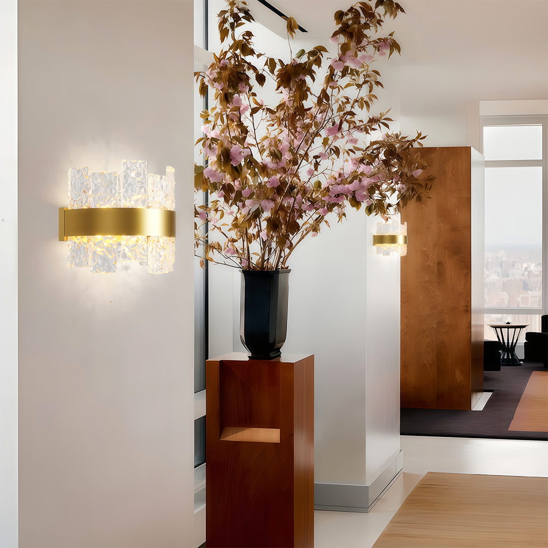Solid Copper Glass Wall Sconce Modern Minimalist LED Lighting