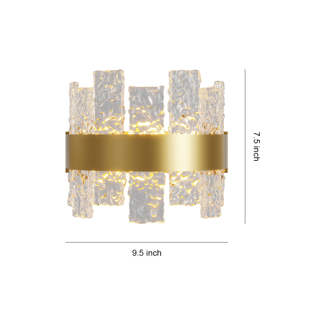 Solid Copper Glass Wall Sconce Modern Minimalist LED Lighting