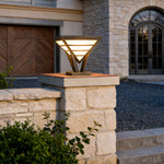 Geometric Aluminum LED Pillar Light for Modern Gateways