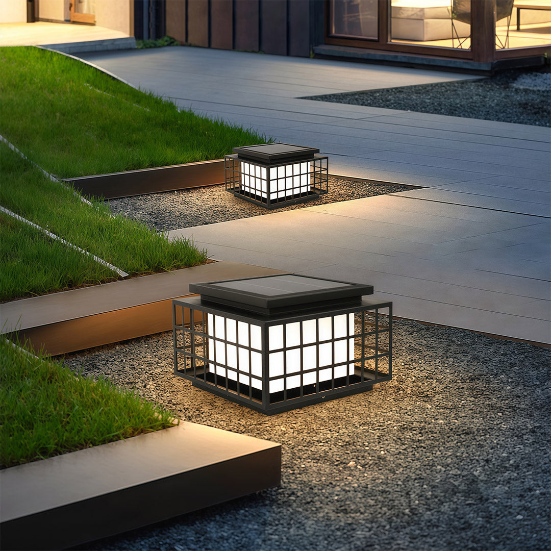 Modern Gate Pillar Lights Outdoor Waterproof Stainless Steel Column Lanterns