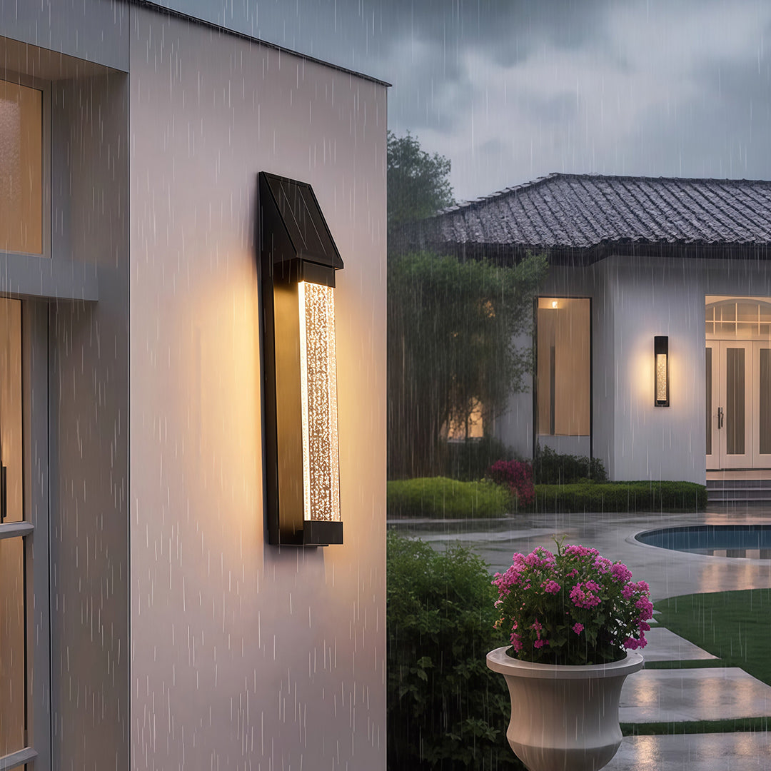 Aria Solar Wall Sconce in Matte Black Stainless Steel