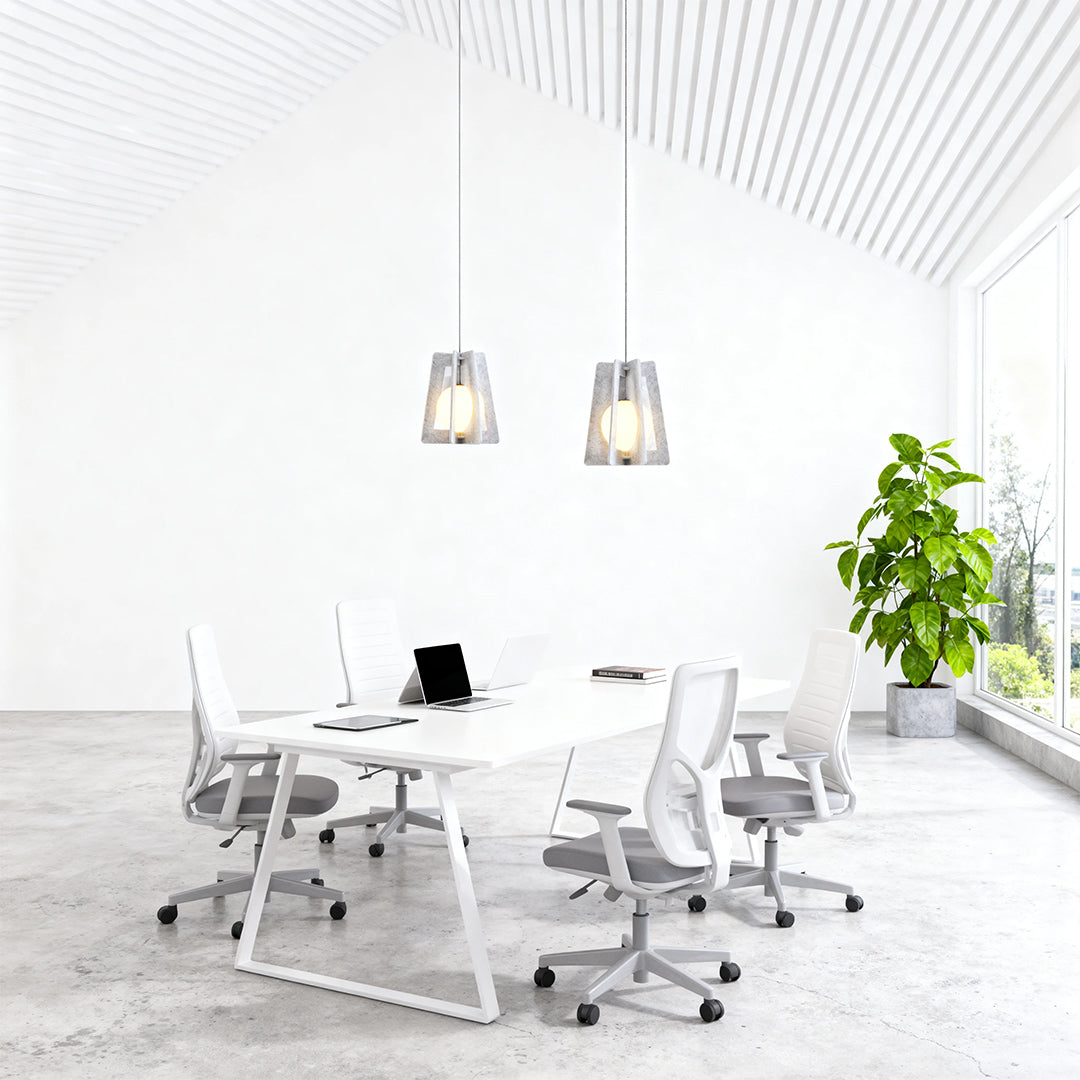 Geometric Felt Pendant Light with Acoustic Design for Modern Interiors