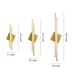 Sculptural Linear LED Wall Sconce in Brass and Acrylic