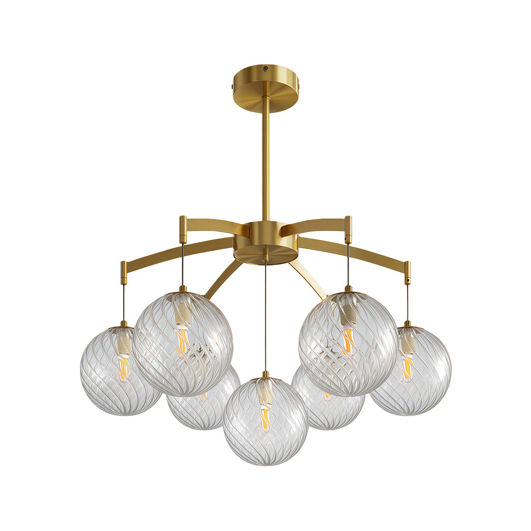 Lumière Moderne Glass Ball Chandelier in Brass, Nickel, or Black