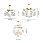 Lumière Moderne Glass Ball Chandelier in Brass, Nickel, or Black