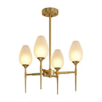 Lumina Brass Glass Chandelier – Modern Minimalist Ceiling Light