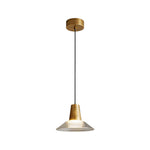 Aurora Glass Cone Pendant Light in Gold Brass, Nordic Minimalist Ceiling Lamp