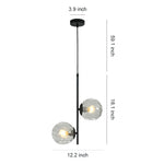 Modern Double Globe Glass Pendant Light with Adjustable Cord