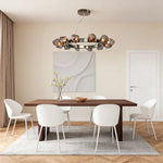 Nova Round Chandelier in Black with Clear Glass Shades