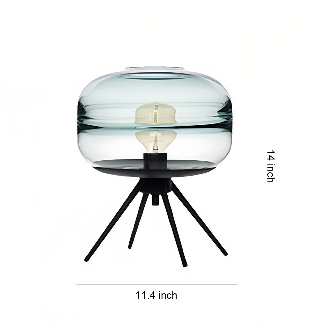 Nordic Glass Table Lamp with Four-Legged Iron Base for Modern Interiors