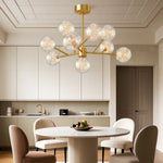 Celestial Glass Globe Chandelier – Modern Molecular LED Pendant for Dining and Living Spaces