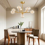 Celestial Glass Globe Chandelier – Modern Molecular LED Pendant for Dining and Living Spaces