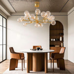 Celestial Glass Globe Chandelier – Modern Molecular LED Pendant for Dining and Living Spaces
