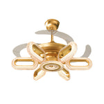Luxury Gold LED Ceiling Fan with Light – Modern Iron Design for Elegant Interiors