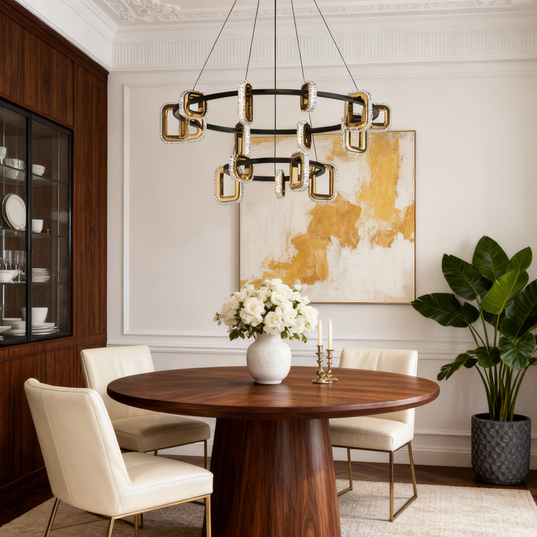 Aurelia Modern Gold Chandelier with Acrylic Shades