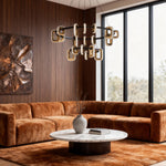 Aurelia Modern Gold Chandelier with Acrylic Shades