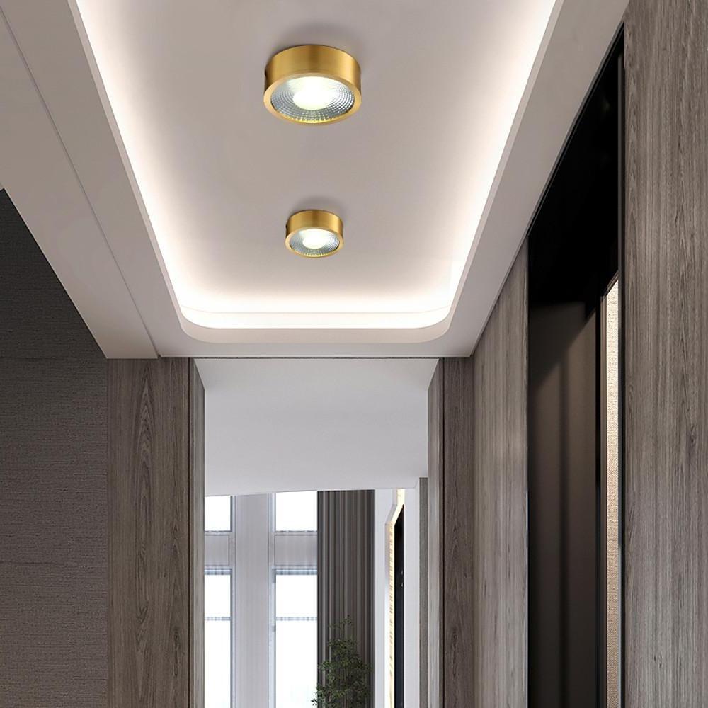 Aurelia Round LED Flush Mount Ceiling Light in Brass and Acrylic