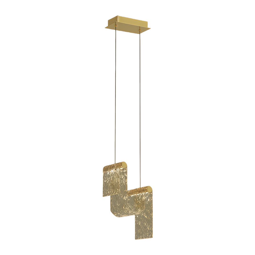 Aurelia Amber Glass Pendant Light in Gold for Modern Interiors