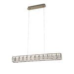Linear Gold LED Pendant Light with Crystal Accents for Modern Interiors