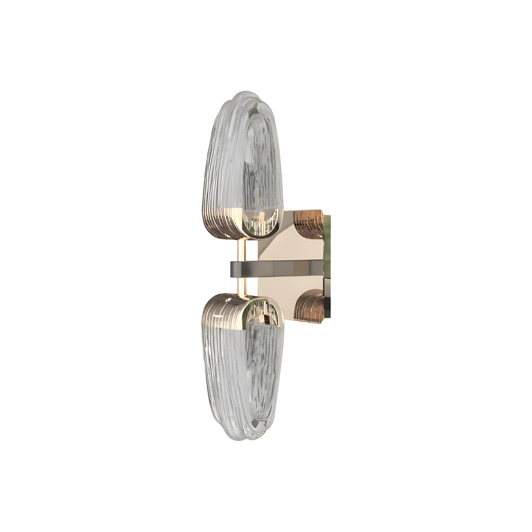 Aurelia Dual-Head LED Wall Sconce in Gold and Gray