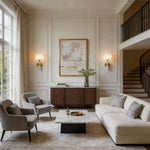 Modern Brass and Marble Wall Sconce with Opal Glass Shade