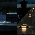 Architectural Solar Deck Lights in Die-Cast Aluminum, Set of Four