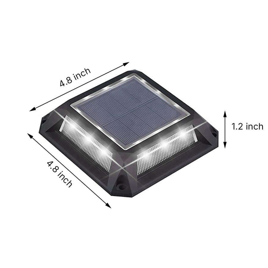 Architectural Solar Deck Lights in Die-Cast Aluminum, Set of Four
