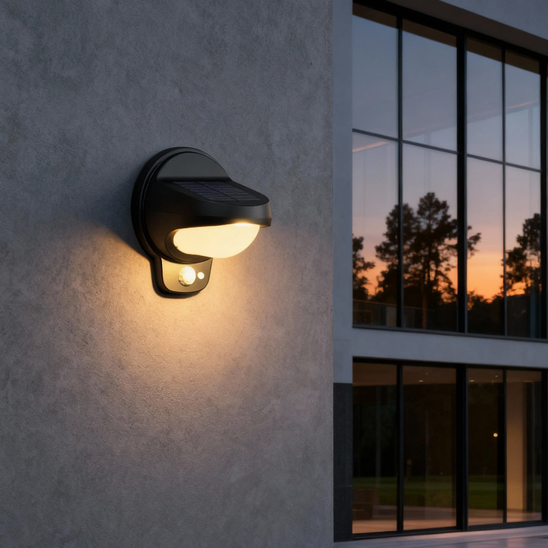 Aria Solar Wall Sconce Set of Two in Matte Black