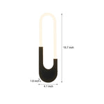 Modern Oval LED Wall Sconce – 16" Tall, Matte Black Finish