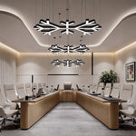 Aurelia Modern Industrial LED Chandelier in Black Metal