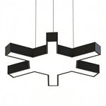 Aurelia Modern Industrial LED Chandelier in Black Metal