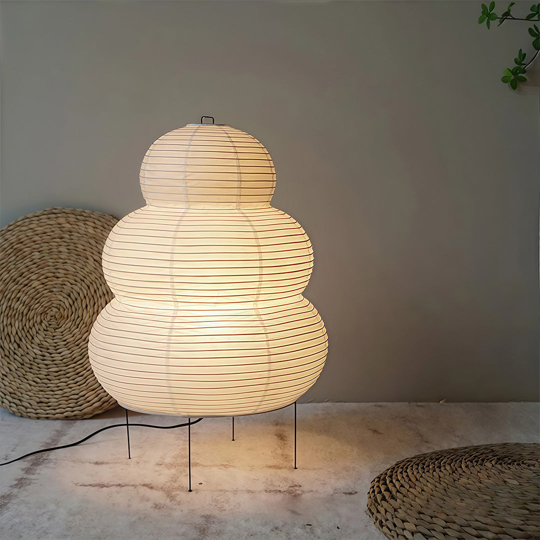 Wabi-Sabi Rice Paper Table Lamp with Aluminum Frame, Minimalist Japanese Design for Bedroom & Study