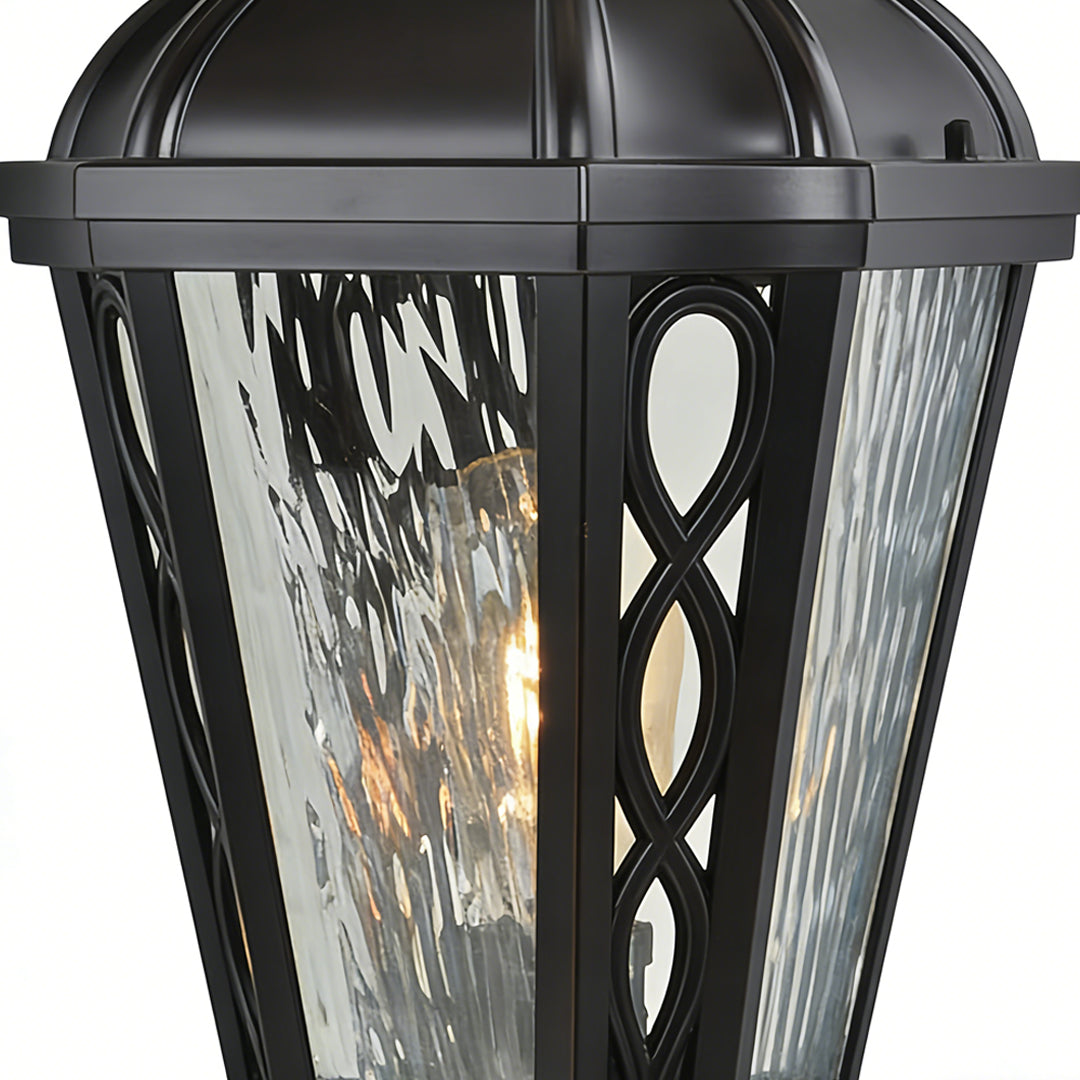 Aria Black Aluminum Post Light with Clear Glass Shade – Weatherproof Outdoor Pillar Lamp