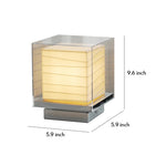 Wabi-Sabi Japanese Paper Table Lamp with Chrome Accent
