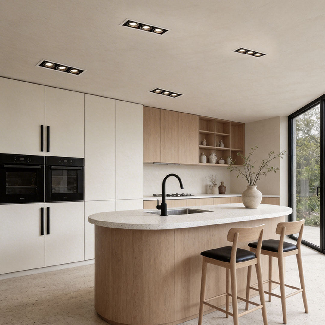 Recessed Linear LED Spotlight with Full-Spectrum Light, Modern Architectural Grille