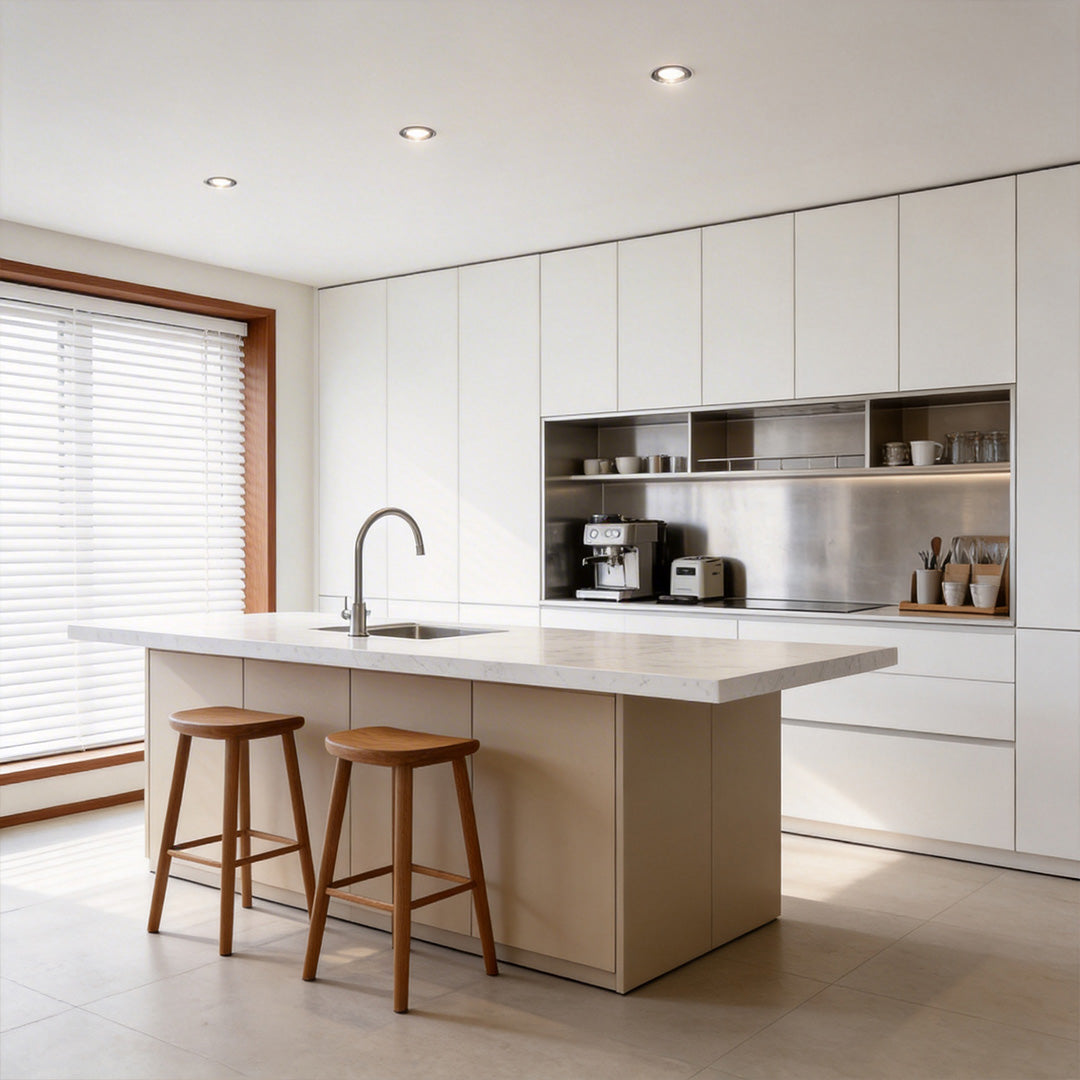 Lumina Recessed Spotlight Duo – Frameless Silver, Glare-Free LED & COB