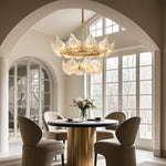 Luxury Copper Glass Chandelier Modern Large Pendant Light for Living Room