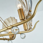 Modern Copper Shell Glass Chandelier for Dining Room and Living Room