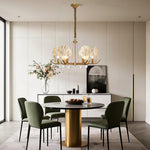 Modern Copper Shell Glass Chandelier for Dining Room and Living Room