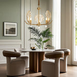Modern Copper Shell Glass Chandelier for Dining Room and Living Room