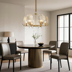 Modern Copper Shell Glass Chandelier for Dining Room and Living Room