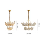 Luxury Copper Glass Chandelier Modern Large Pendant Light for Living Room