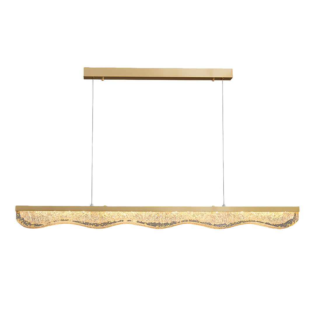 Aurelia Linear Gold Pendant Light with Crystal Resin Shade