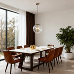 Silver Glass Orb Pendant Light – Modern Adjustable Ceiling Lamp
