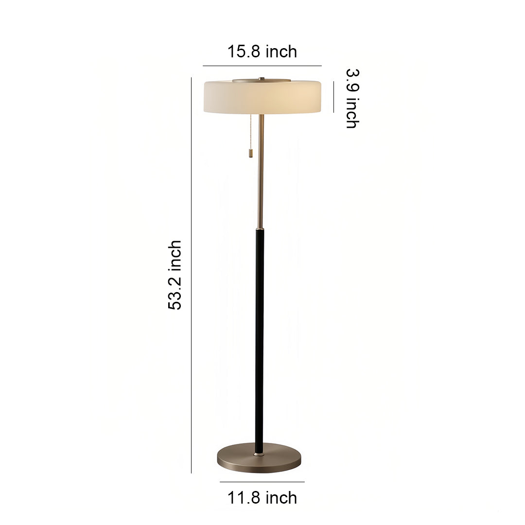 Lumière Drum Floor Lamp – LED Standing Light with Frosted Glass Shade