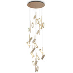 Luxury Linear LED Staircase Chandelier in Gold Aluminum
